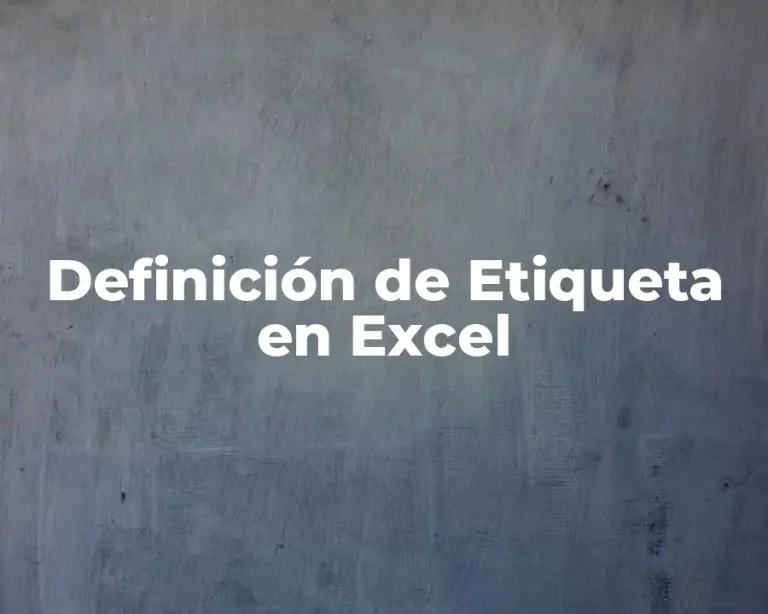 Definición de Etiqueta en Excel