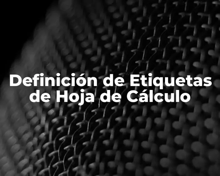 Definición de Etiquetas de Hoja de Cálculo