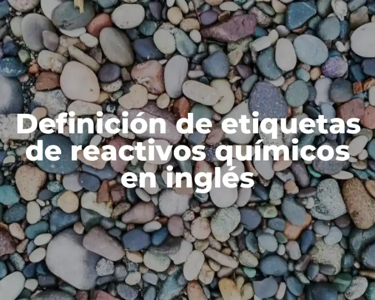 Definición de etiquetas de reactivos químicos en inglés