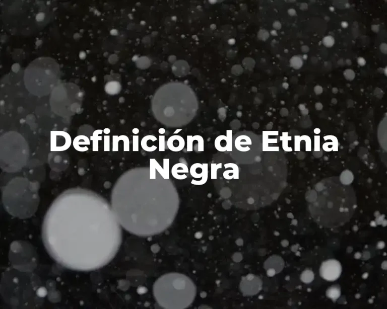 Definición de Etnia Negra