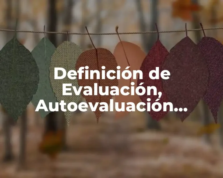 Definición de Evaluación, Autoevaluación, Examen y Tipos de Examenes