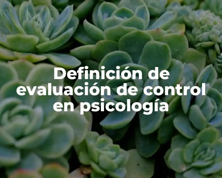 Definición de evaluación de control en psicología