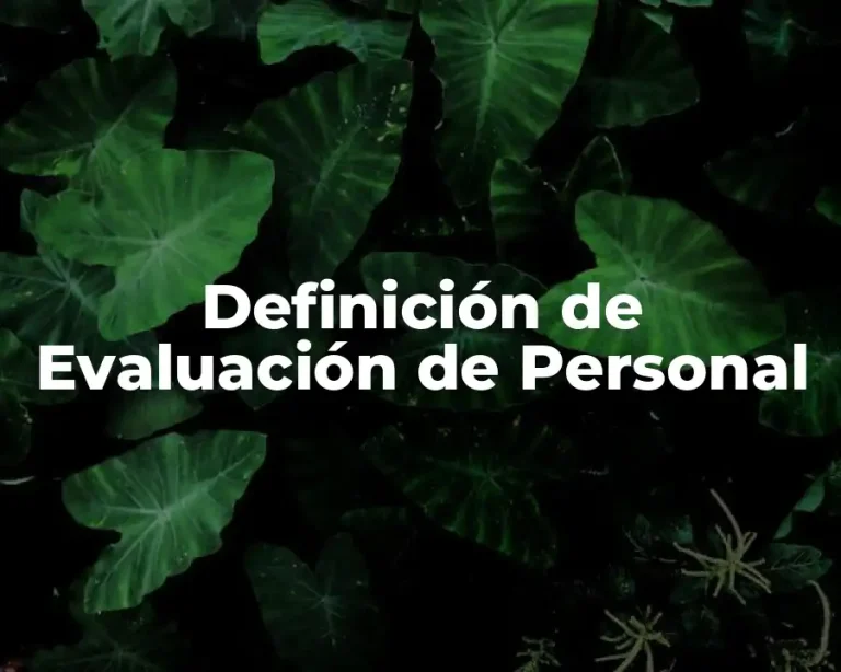 Definición de Evaluación de Personal