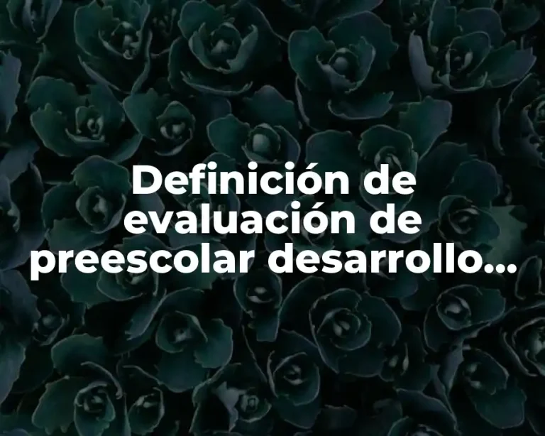 Definición de evaluación de preescolar desarrollo personal y social