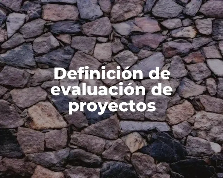 Definición de evaluación de proyectos