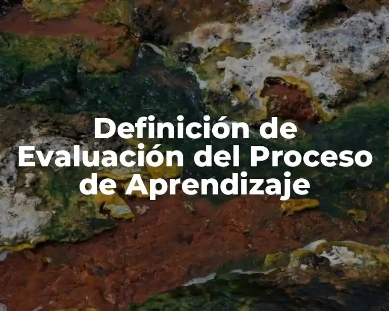 Definición de Evaluación del Proceso de Aprendizaje
