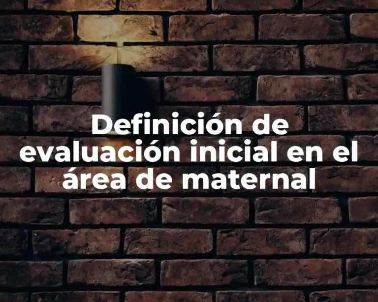 Definición de evaluación inicial en el área de maternal
