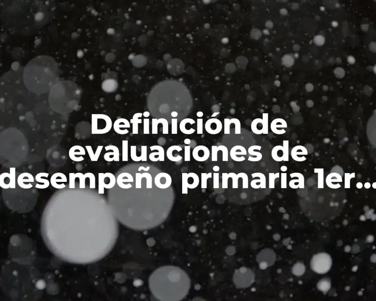 Definición de evaluaciones de desempeño primaria 1er grado