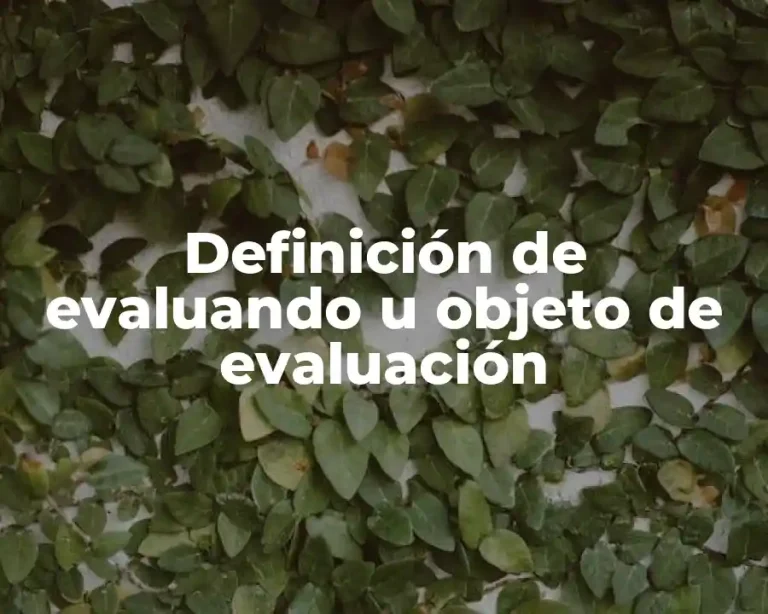 Definición de evaluando u objeto de evaluación