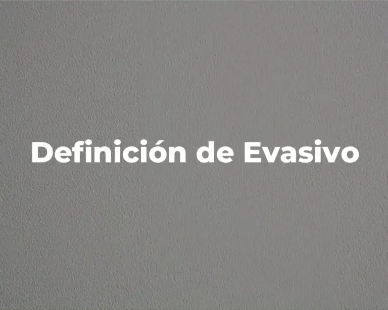 Definición de Evasivo