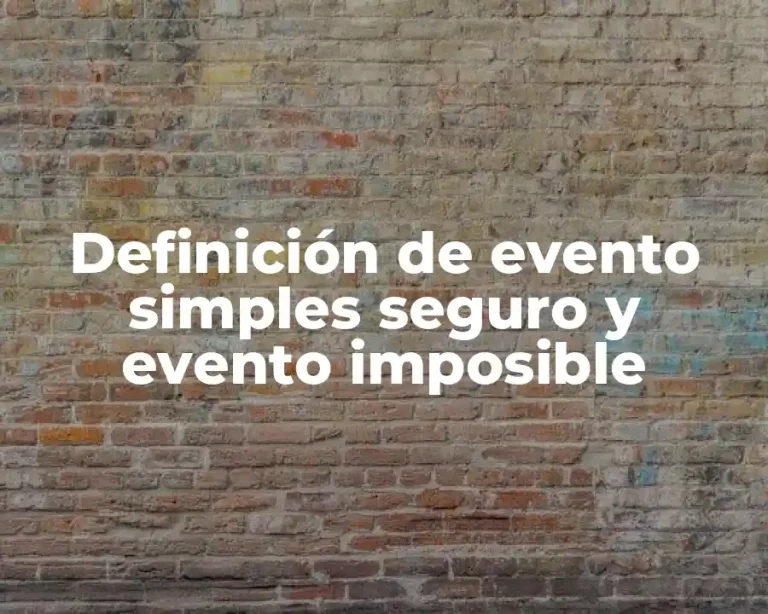 Definición de evento simples seguro y evento imposible