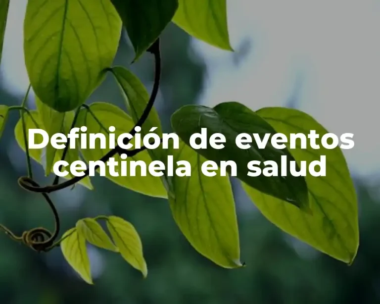 Definición de eventos centinela en salud