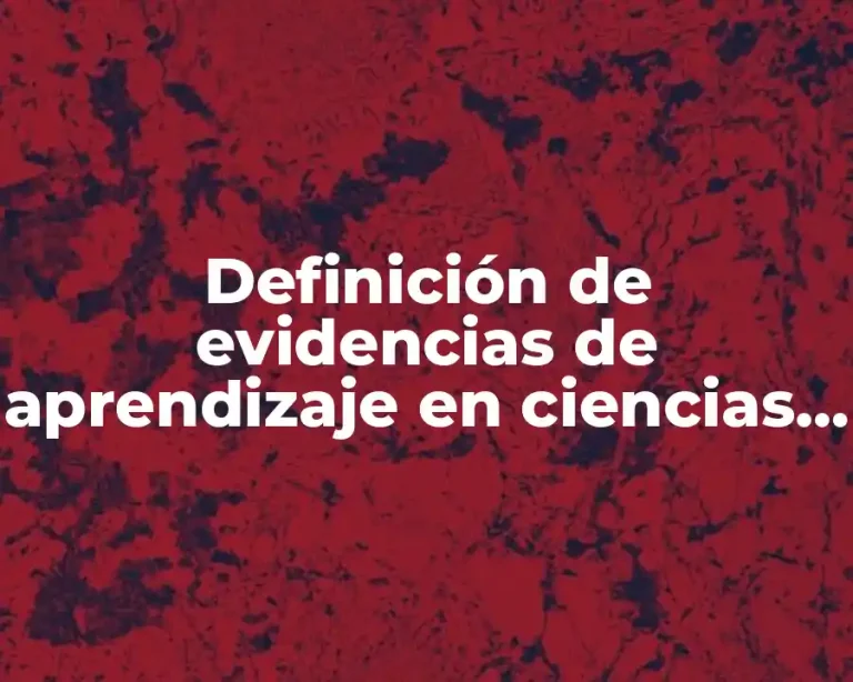 Definición de evidencias de aprendizaje en ciencias sociales