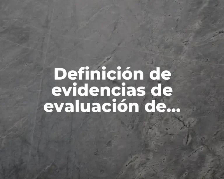 Definición de evidencias de evaluación de contabilidad en inglés
