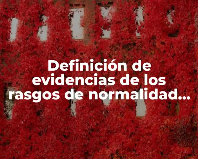 Definición de evidencias de los rasgos de normalidad mínima