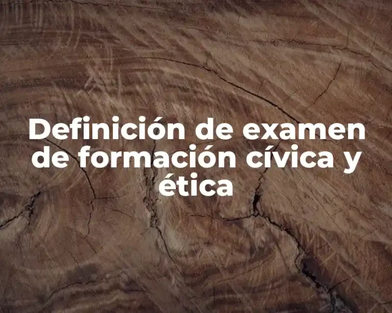 Definición de examen de formación cívica y ética