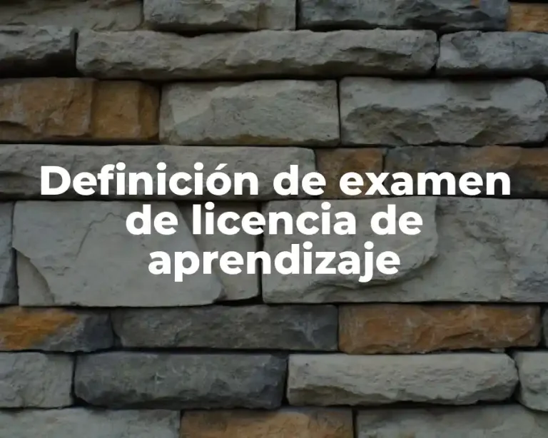 Definición de examen de licencia de aprendizaje