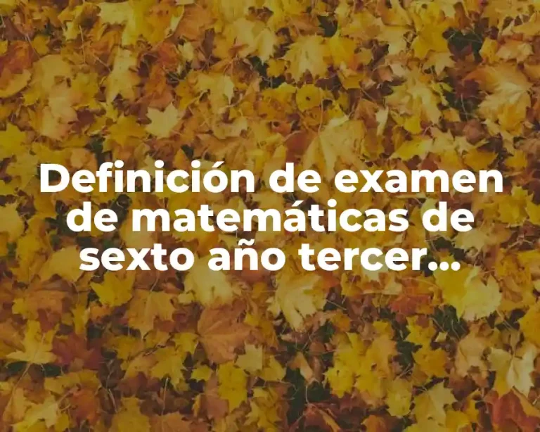 Definición de examen de matemáticas de sexto año tercer bimestre