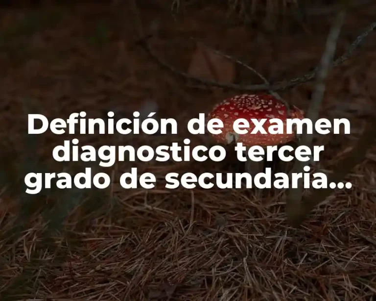 Definición de examen diagnostico tercer grado de secundaria historia