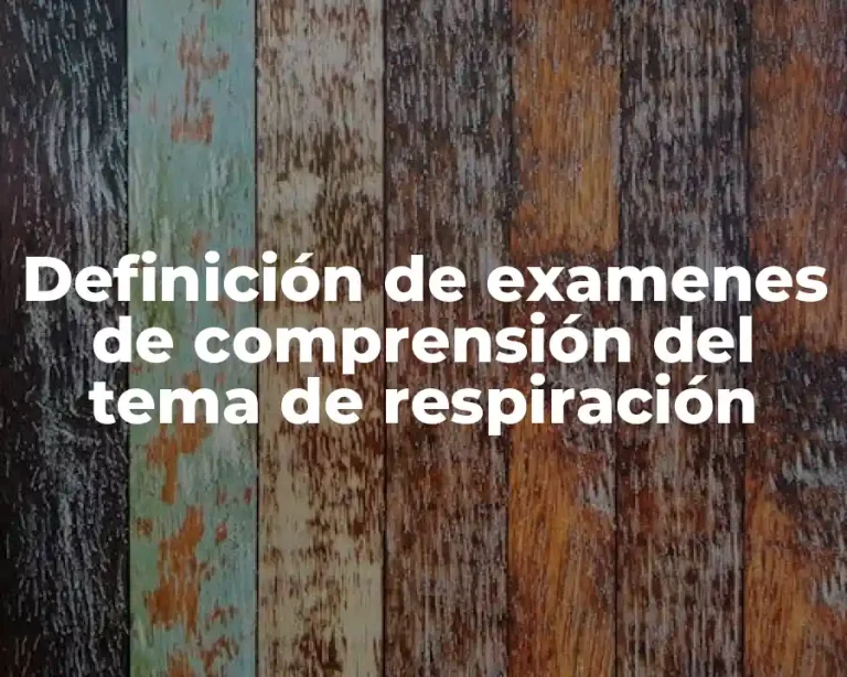 Definición de examenes de comprensión del tema de respiración