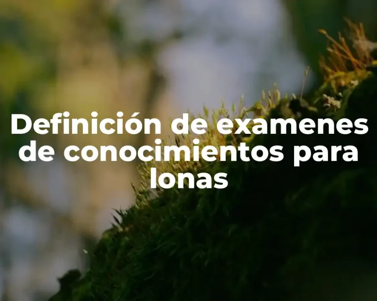 Definición de examenes de conocimientos para lonas