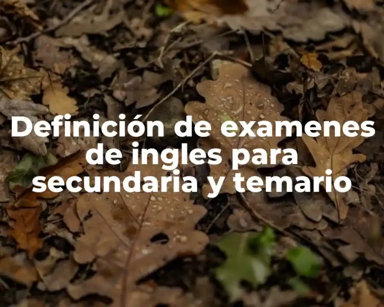 Definición de examenes de ingles para secundaria y temario