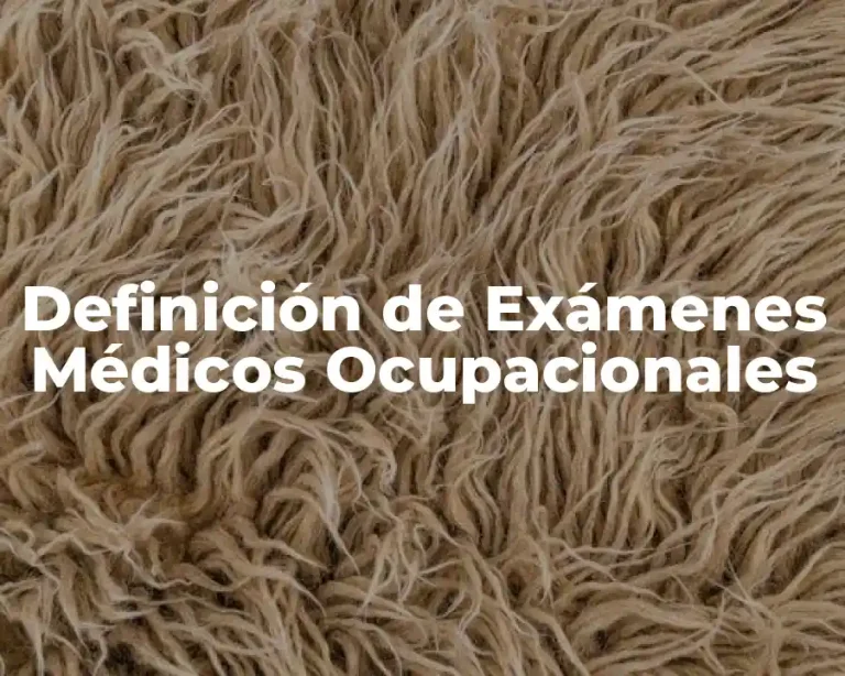 Definición de Exámenes Médicos Ocupacionales