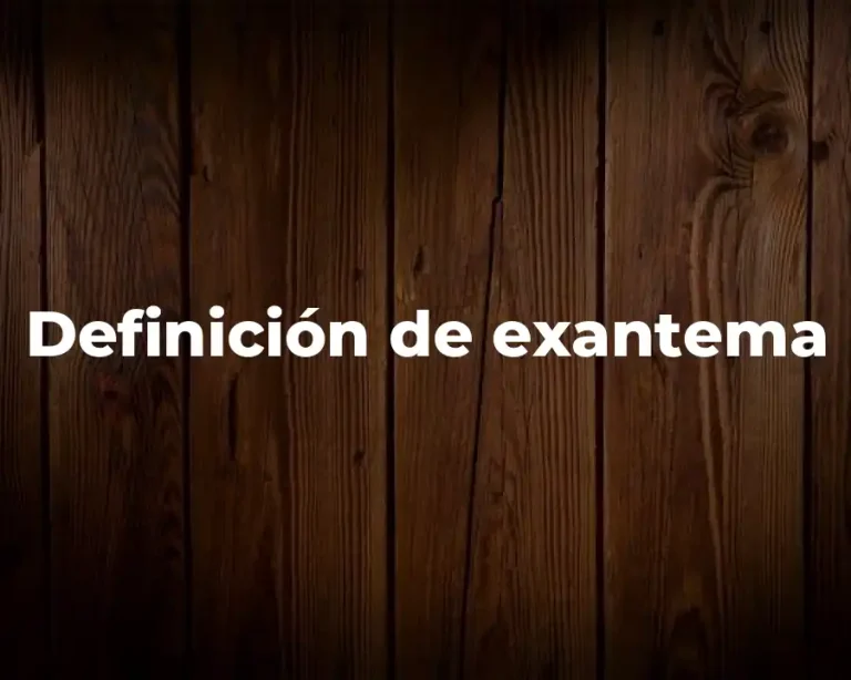 Definición de exantema