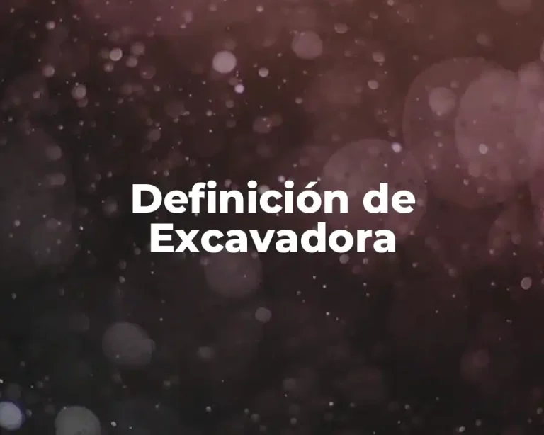 Definición de Excavadora