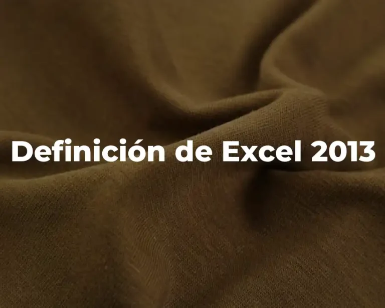 Definición de Excel 2013