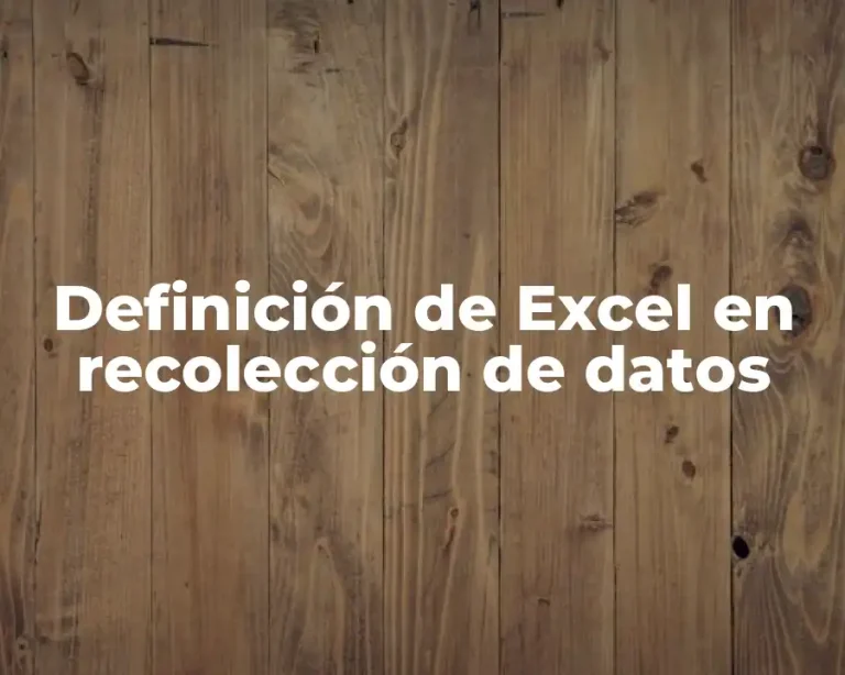 Definición de Excel en recolección de datos