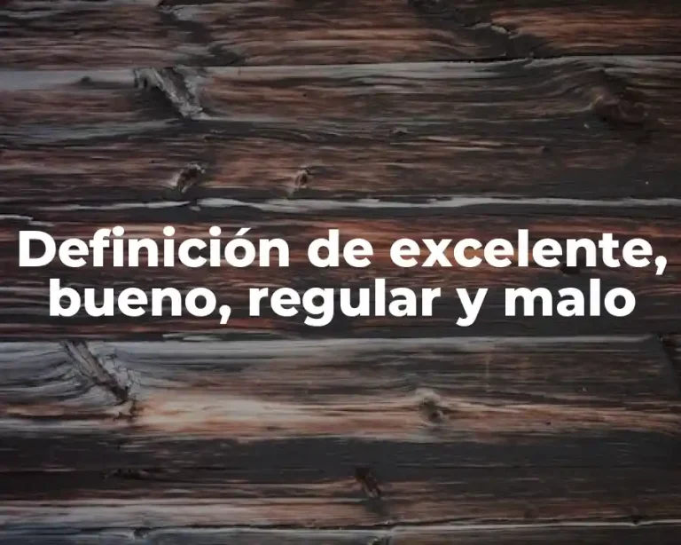 Definición de excelente, bueno, regular y malo