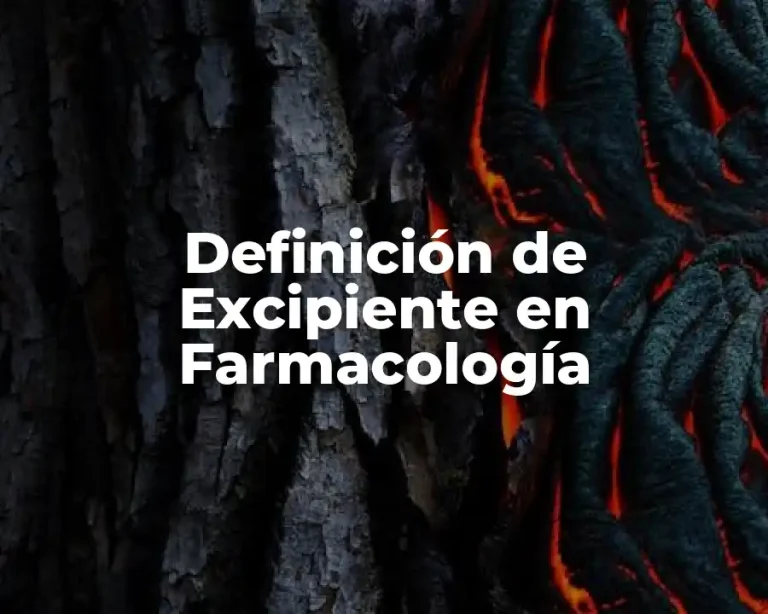 Definición de Excipiente en Farmacología