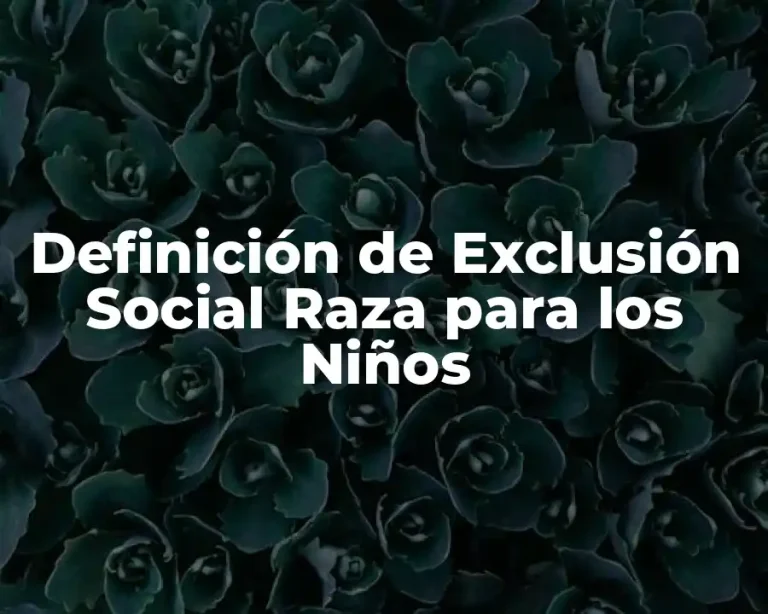 Definición de Exclusión Social Raza para los Niños