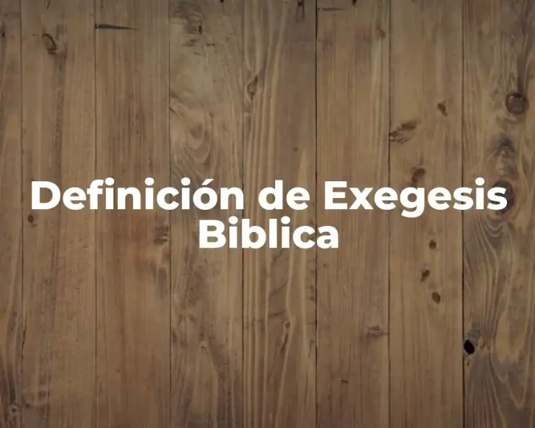 Definición de Exegesis Biblica