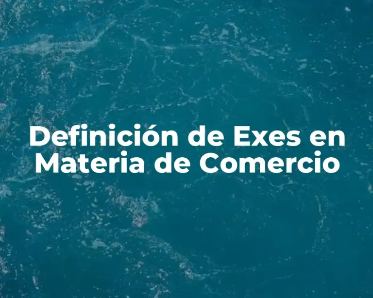 Definición de Exes en Materia de Comercio
