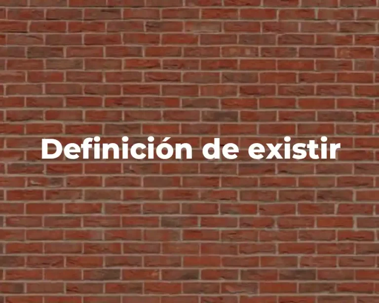 Definición de existir