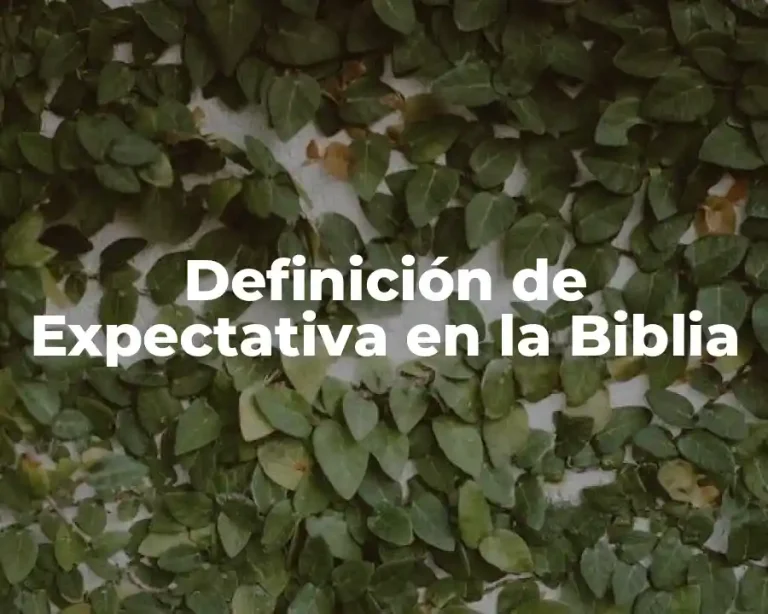 Definición de Expectativa en la Biblia