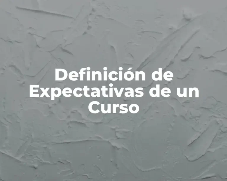 Definición de Expectativas de un Curso