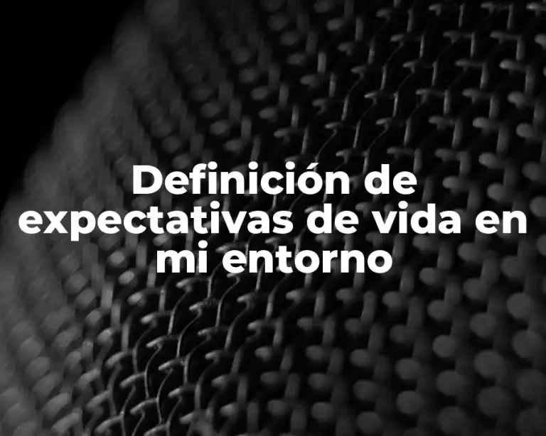 Definición de expectativas de vida en mi entorno