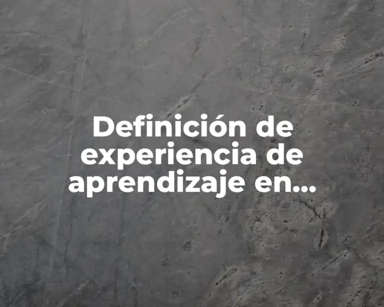 Definición de experiencia de aprendizaje en educación