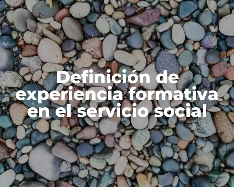 Definición de experiencia formativa en el servicio social