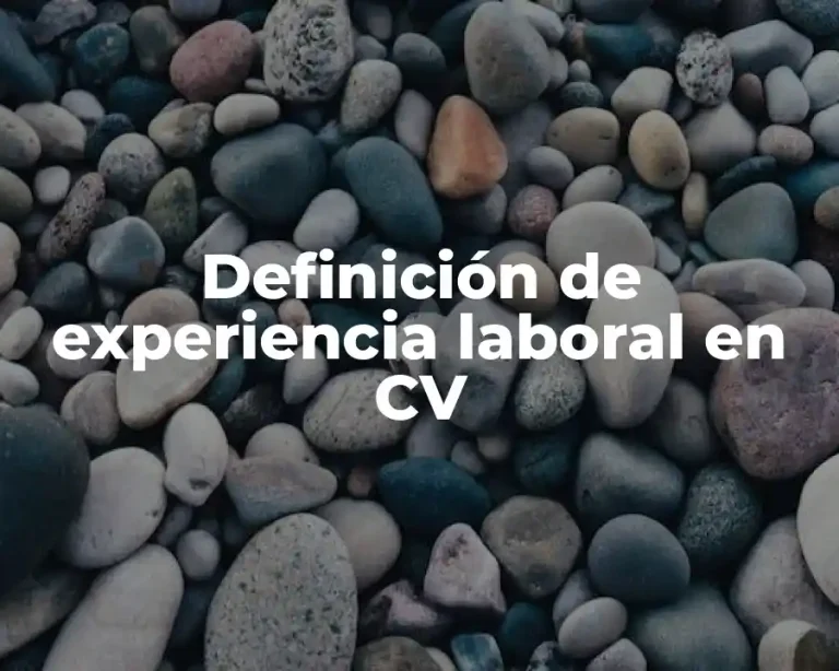 Definición de experiencia laboral en CV