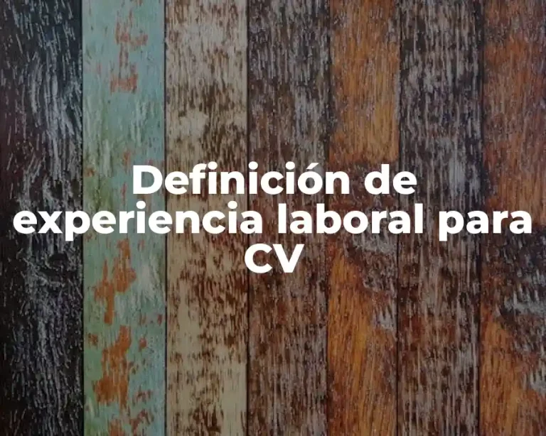 Definición de experiencia laboral para CV