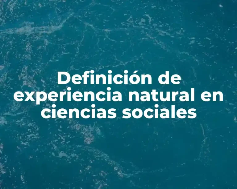 Definición de experiencia natural en ciencias sociales