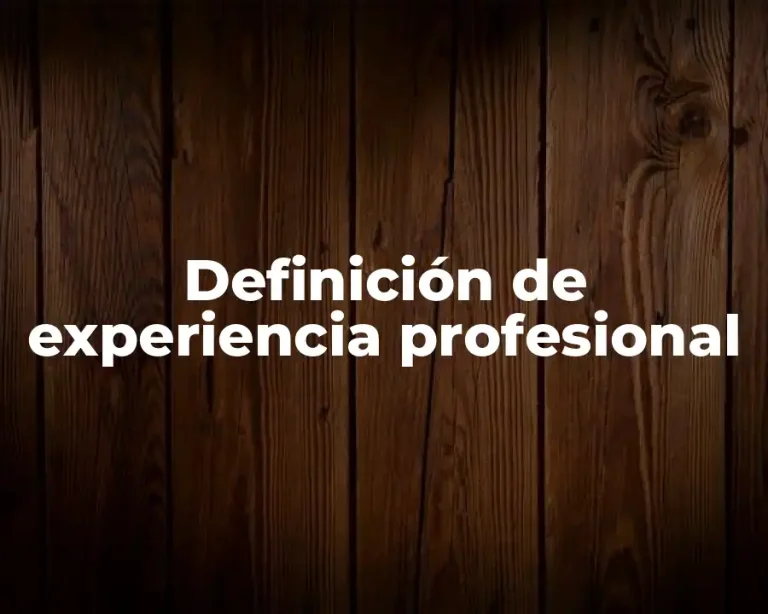 Definición de experiencia profesional