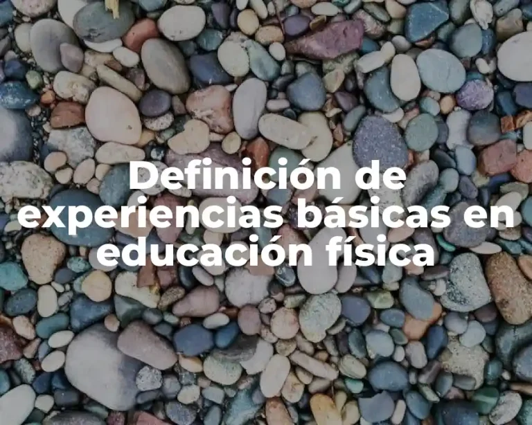 Definición de experiencias básicas en educación física