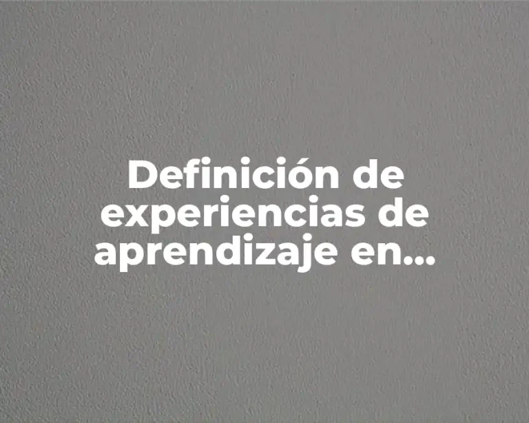 Definición de experiencias de aprendizaje en preescolar