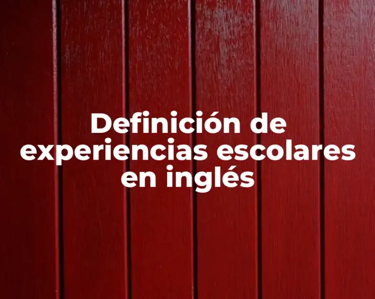 Definición de experiencias escolares en inglés