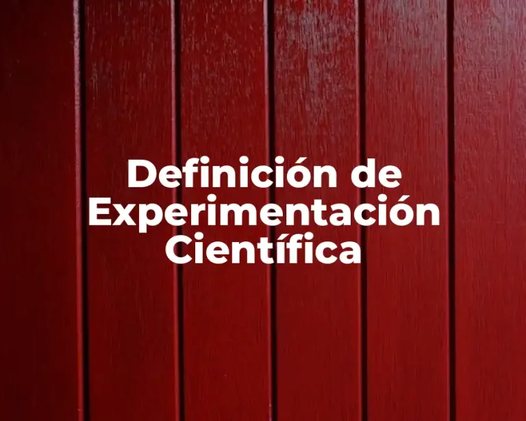 Definición de Experimentación Científica